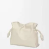 Nappa dana derisinden orta boy Flamenco clutch Sea Salt