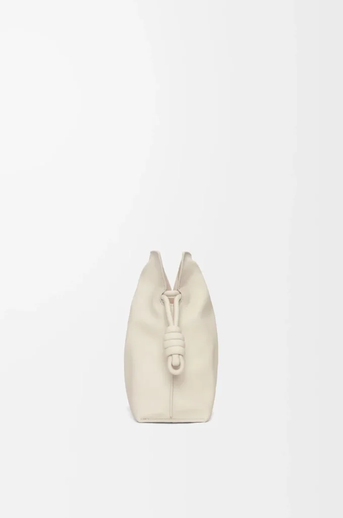 Nappa dana derisinden orta boy Flamenco clutch Sea Salt
