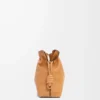 Nappa dana derisinden orta boy Flamenco clutch Warm Desert
