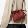 Nappa dana derisinden üretilmiş mini Flamenco clutch çanta, Burnt Red