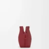 Nappa dana derisinden üretilmiş mini Flamenco clutch çanta, Burnt Red
