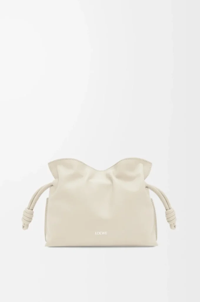 Nappa dana derisinden üretilmiş Mini Flamenco clutch Sea Salt