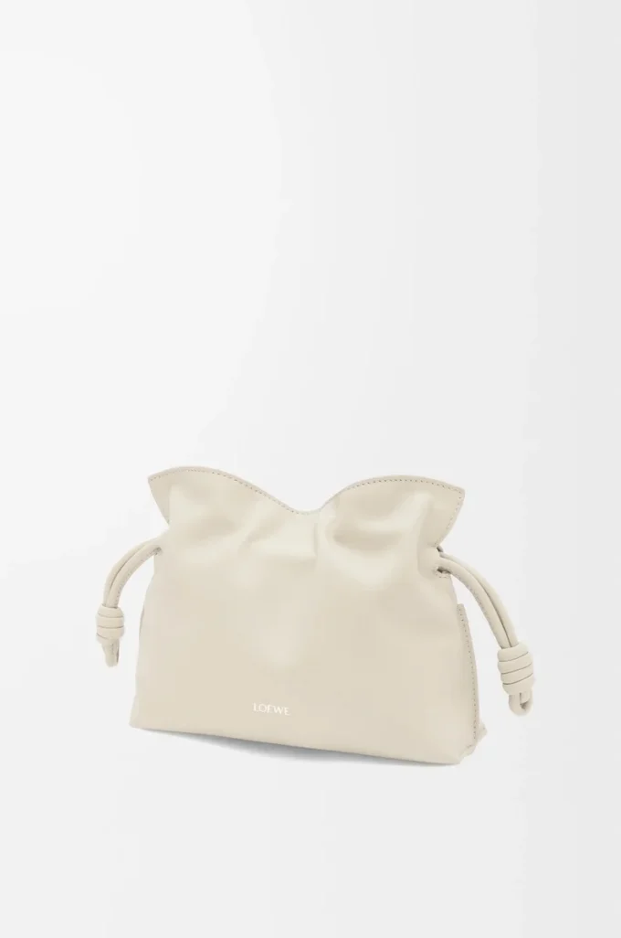 Nappa dana derisinden üretilmiş Mini Flamenco clutch Sea Salt