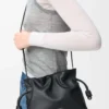 Nappa dana derisinden üretilmiş Mini Flamenco clutch Siyah