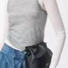 Nappa dana derisinden üretilmiş Mini Flamenco clutch Siyah