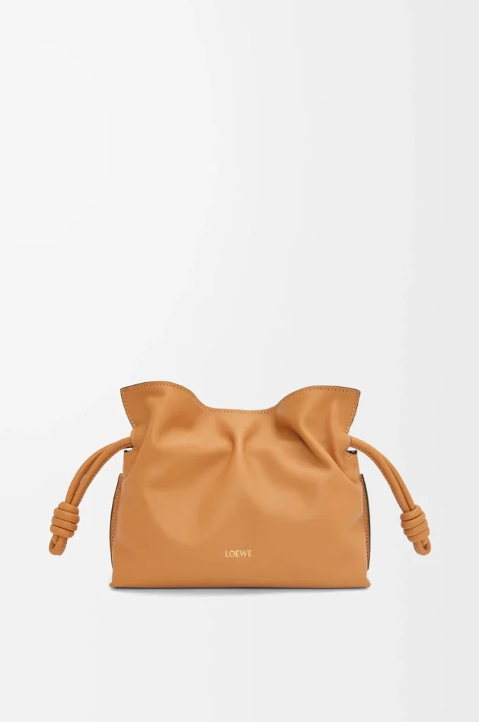Nappa dana derisinden üretilmiş Mini Flamenco clutch Warm Desert
