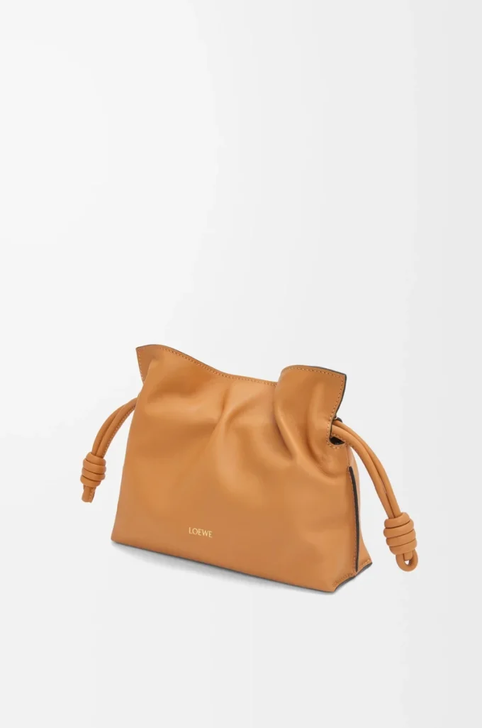 Nappa dana derisinden üretilmiş Mini Flamenco clutch Warm Desert