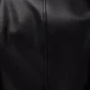 Nappa kuzu derisi kemerli ceket Siyah