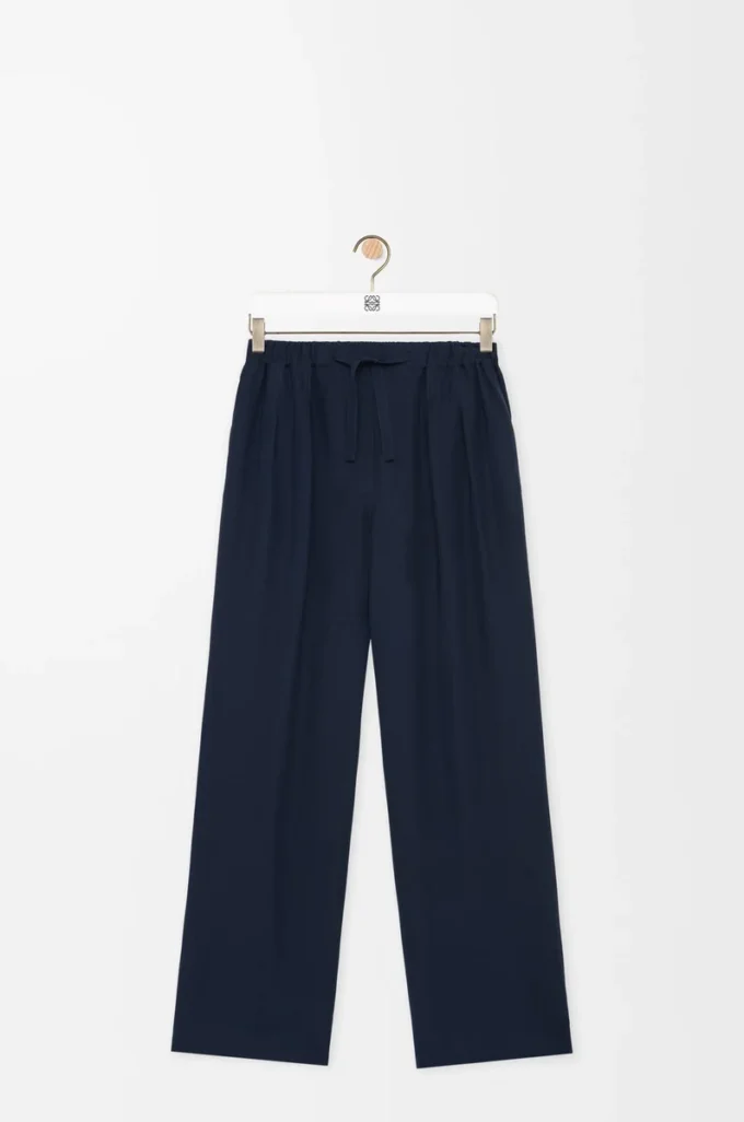 Navy mavisi ipek pijama pantolonu