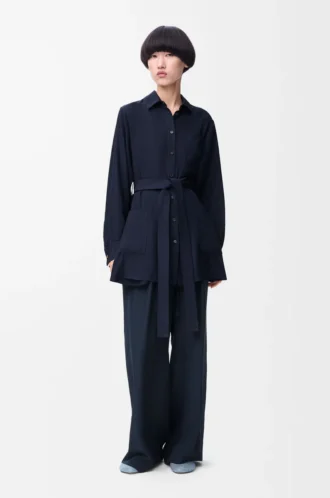 Navy mavisi ipek pijama pantolonu