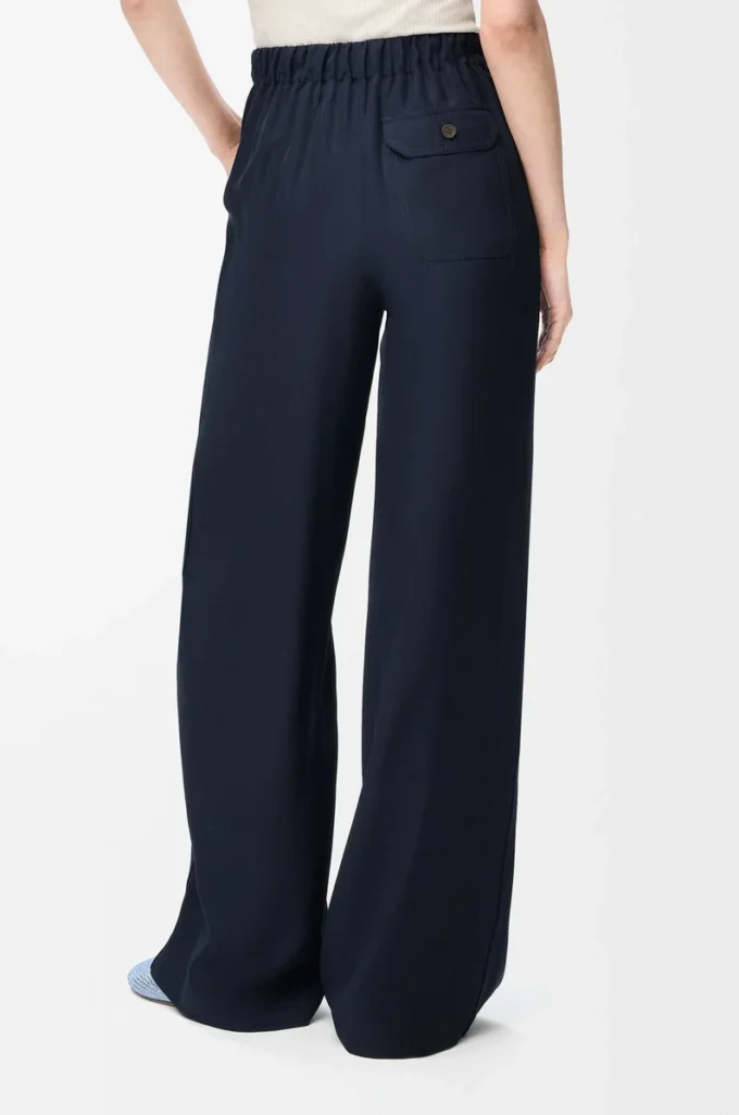 Navy mavisi ipek pijama pantolonu