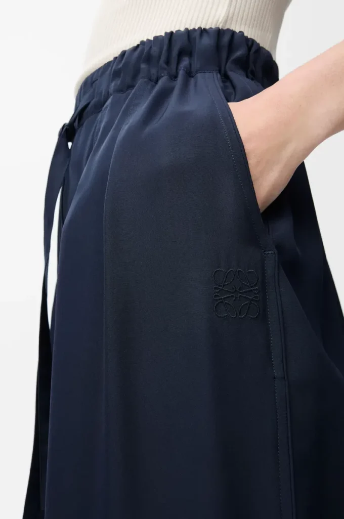 Navy mavisi ipek pijama pantolonu