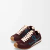 Naylon ve dana derisinden üretilmiş Ballet Runner 2.0 Bordo/Ördek Mavisi/Hamur
