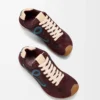 Naylon ve dana derisinden üretilmiş Ballet Runner 2.0 Bordo/Ördek Mavisi/Hamur