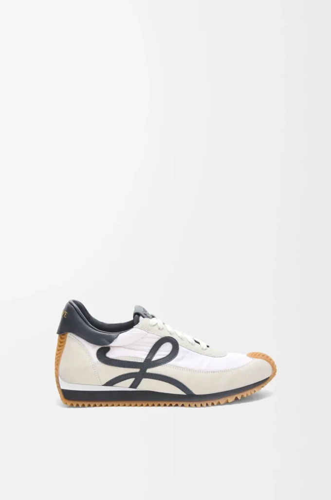 Naylon ve süet Flow Runner Mavi Antrasit/Beyaz