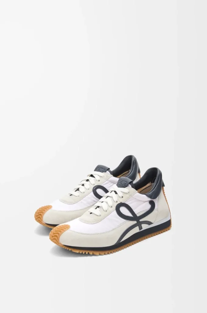 Naylon ve süet Flow Runner Mavi Antrasit/Beyaz