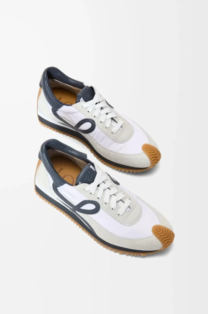 Naylon ve süet Flow Runner Mavi Antrasit/Beyaz