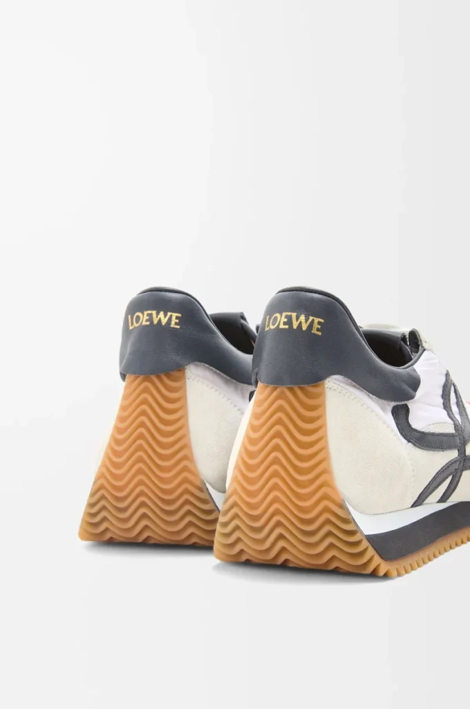 Naylon ve süet Flow Runner Mavi Antrasit/Beyaz