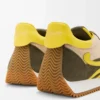 Naylon ve süetten Flow Runner 2.0 Krem/Sarı/Zeytin Yeşili