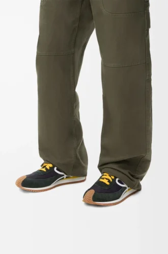 Naylon ve süetten Flow Runner 2.0 Siyah/Beyaz/Haki