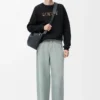 Normal kesim pamuklu sweatshirt Siyah
