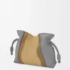 Orta boy Flamenco çanta Landscape, nappa dana derisi Sparkling Grey/Butter