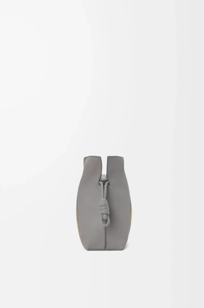 Orta boy Flamenco çanta Landscape, nappa dana derisi Sparkling Grey/Butter