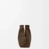 Orta boy Flamenco clutch, grenli nubuk Tundra