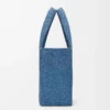 Orta boy LOEWE Font tote çanta, rafya, açık mavi