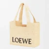 Orta boy LOEWE Font tote çanta, rafya Doğal