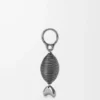 Oval balık charm Eskitilmiş Gümüş