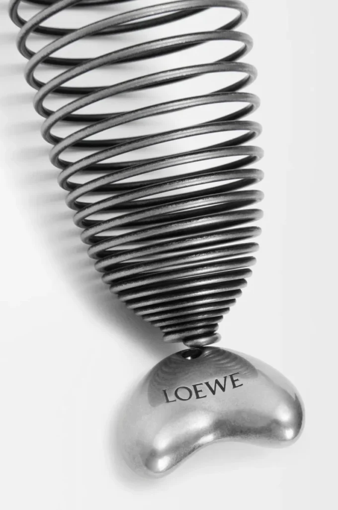Oval balık charm Eskitilmiş Gümüş
