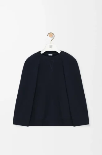 Pamuk karışımlı pelerin sweatshirt Gece mavisi
