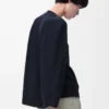 Pamuk karışımlı pelerin sweatshirt Gece mavisi