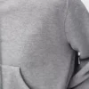 Pamuk karışımlı trapez kesim kapüşonlu sweatshirt Gri Melanj