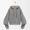 Pamuk ve kaşmirden üretilmiş Flamenko kapüşonlu sweatshirt Gri