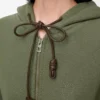 Pamuk ve kaşmirden üretilmiş Flamenko kapüşonlu sweatshirt Haki yeşili