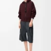 Pamuk ve kaşmirden üretilmiş Flamenko kapüşonlu sweatshirt Koyu Bordo