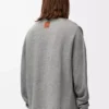 Pamuk ve kaşmirden üretilmiş polo sweatshirt, kurşun grisi