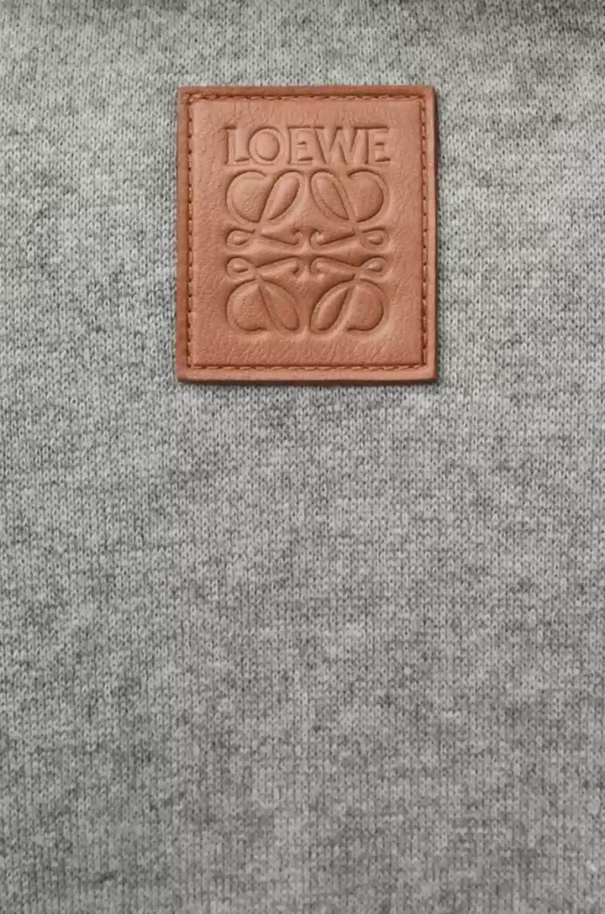 Pamuk ve kaşmirden üretilmiş polo sweatshirt, kurşun grisi