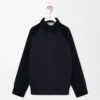 Pamuk ve yün karışımlı hibrit overshirt Koyu lacivert/lacivert