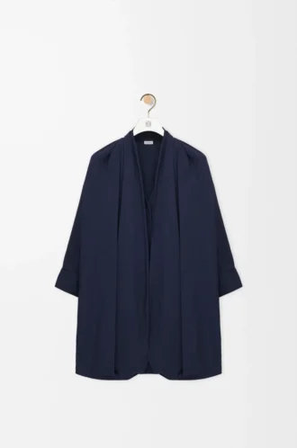 Pamuklu drape elbise Lacivert