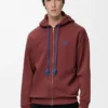 Pamuklu fermuarlı kapüşonlu sweatshirt Burgundy