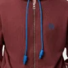 Pamuklu fermuarlı kapüşonlu sweatshirt Burgundy