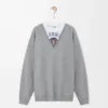 Pamuklu gri melanj sweatshirt