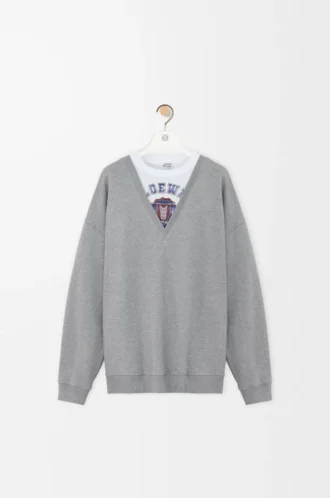 Pamuklu gri melanj sweatshirt