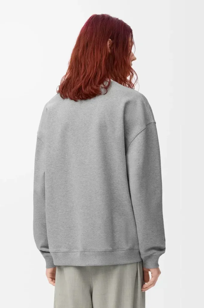 Pamuklu gri melanj sweatshirt