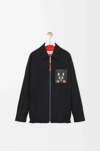 Pamuklu Overshirt Siyah/Turuncu