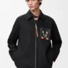 Pamuklu Overshirt Siyah/Turuncu