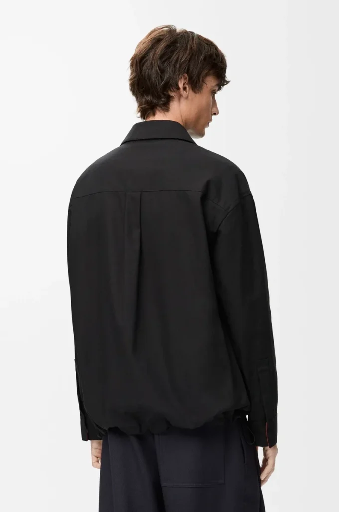 Pamuklu Overshirt Siyah/Turuncu